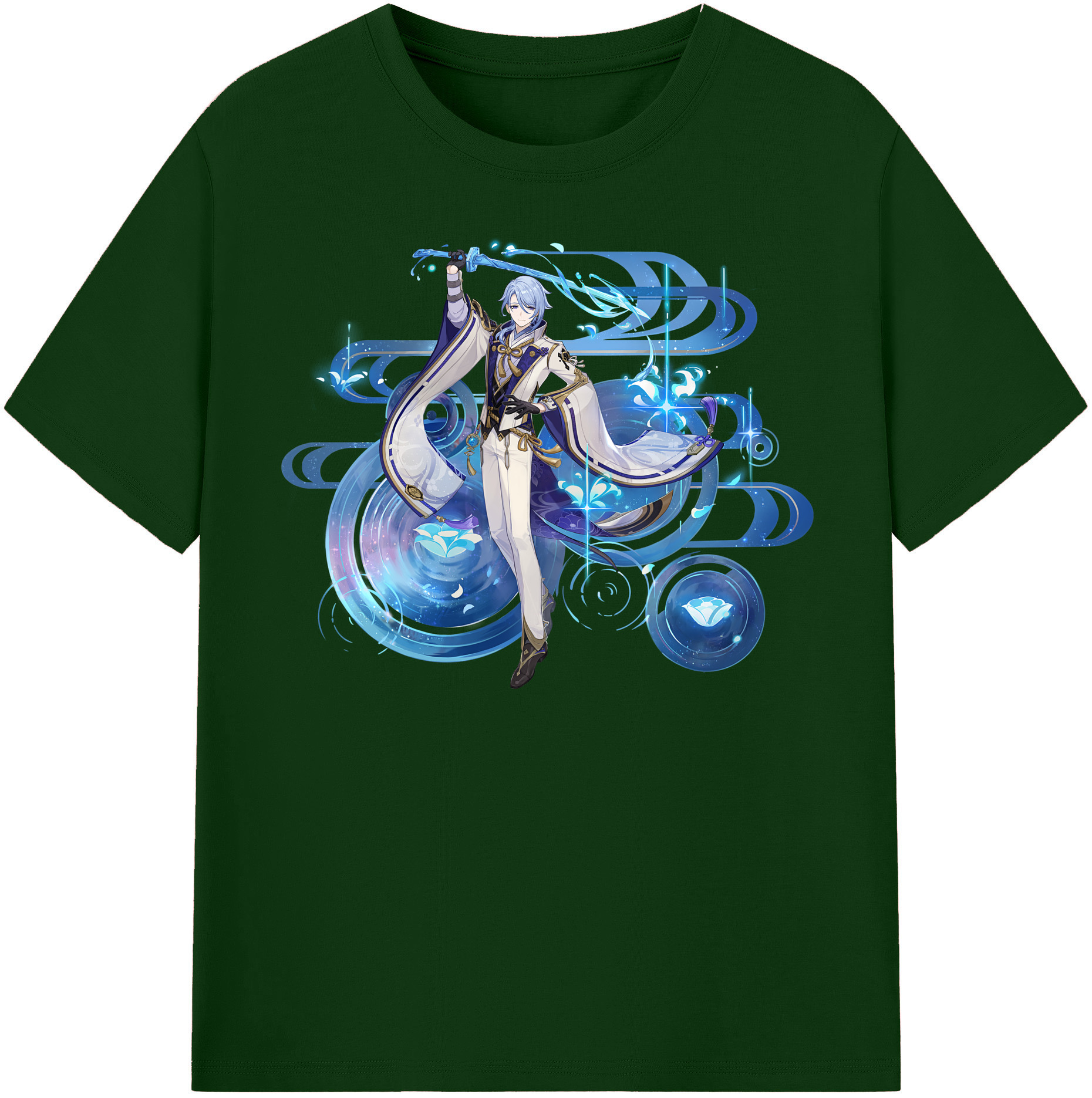 げんし神 神里綾人 かみさとあやと genshin Kamisato Ayato 綿100％半袖Tシャツ（フロントプリント）